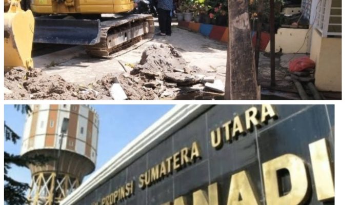 Perawatan/Perbaikan JDU Diameter 1.000 MM Milik Perumda Tirtanadi di Jalan Purwo Gang Family Delitua, Berdampak di Beberapa Wilayah.