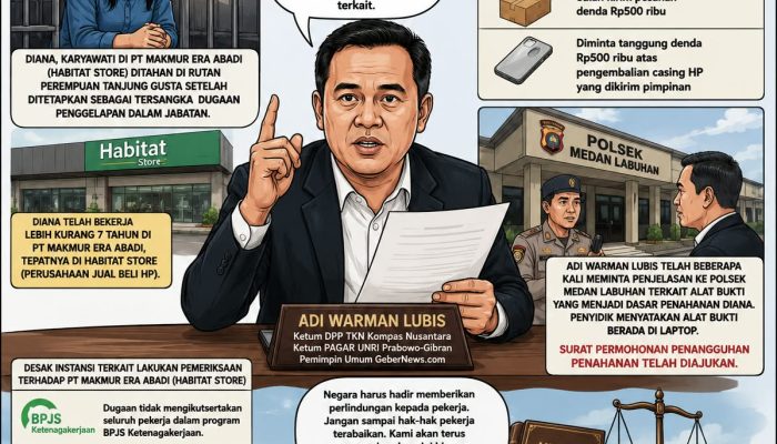Adi Warman Lubis Minta Penanganan Perkara Diana Berjalan Adil, Dugaan Pelanggaran Hak Pekerja Ikut Diusut