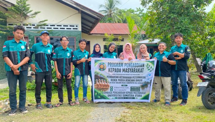Dosen USU Perkuat Ketahanan Peternakan Bebek Pascabencana Banjir di Tanjung Rejo